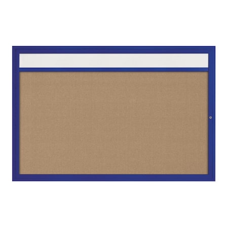 United Visual Products Slim Enclosed Corkboard, 36"x36", Black Alum Frame/Forbo UVEB3636-BLACK-FORBO
